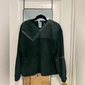 Women’s Vintage VIENNA Leather/Suede Long Sleeve Shirt ~ Size Snall